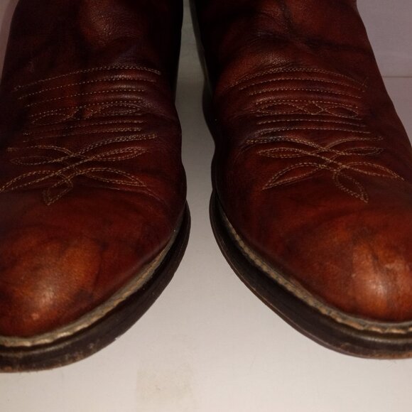 JUSTIN Ladies Sz 7.5B L4562 Chestnut Marbled Leather Deerlite Western Dress Boot - Picture 5 of 15